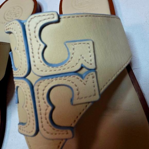 Tory Burch Jamie 6.5 Full Logo Thong Flip-flops Used few Times in Box. Classy - Picture 3 of 15